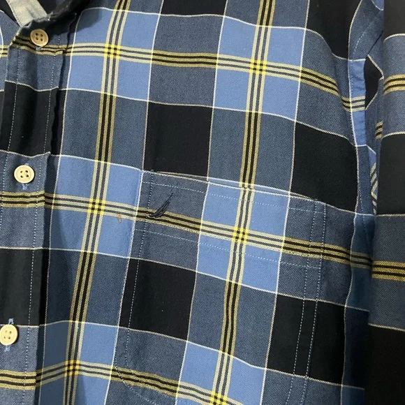 Nautica Men's Navy and Light Blue Plaid Shirt size XL - Picture 2 of 5